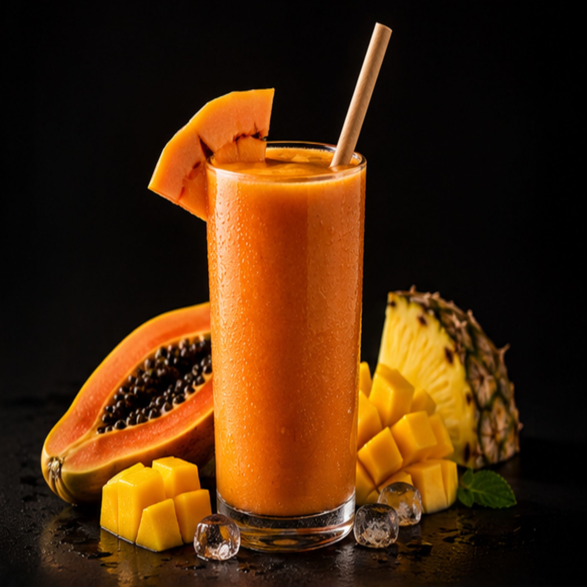 Smoothie Caribbean Passion: Mango, papaya, piña
